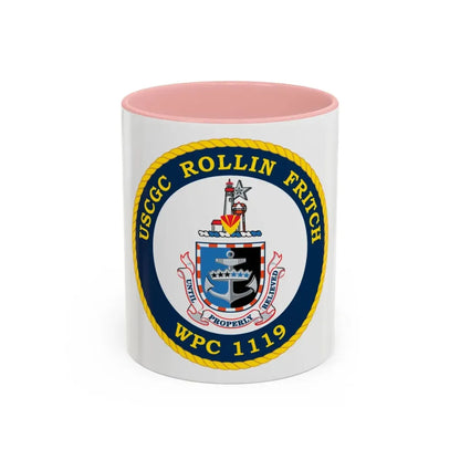 USCGC Rollin Fritch WPC 1119 (U.S. Coast Guard) Accent Coffee Mug 11oz Pink - Go Mug Yourself