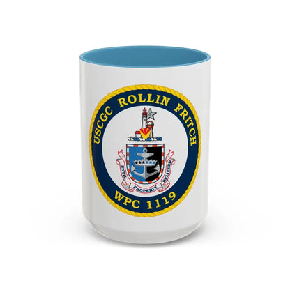 USCGC Rollin Fritch WPC 1119 (U.S. Coast Guard) Accent Coffee Mug 15oz Light Blue - Go Mug Yourself