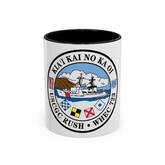 USCGC RUSH WHEC 723 (U.S. Coast Guard) Accent Coffee Mug 11oz Black - Go Mug Yourself