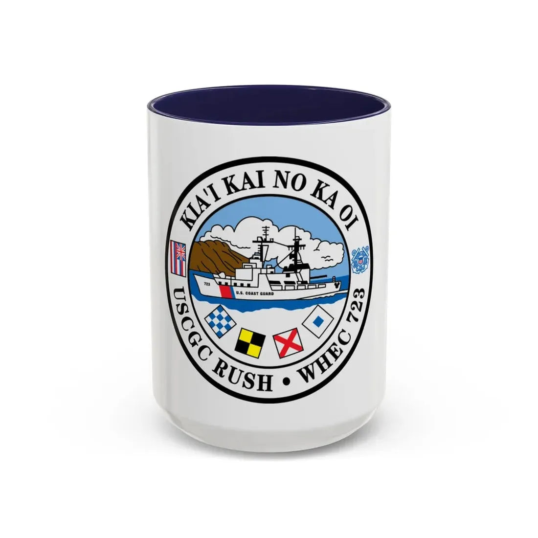 USCGC RUSH WHEC 723 (U.S. Coast Guard) Accent Coffee Mug 15oz Navy - Go Mug Yourself