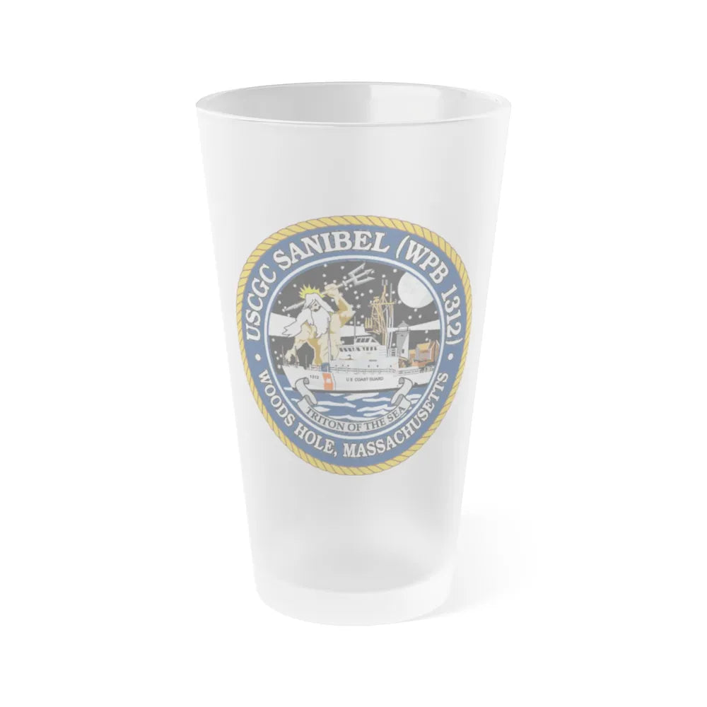 USCGC Sanibel WPB 1312 (U.S. Coast Guard) Frosted Pint Glass 16oz-Go Mug Yourself