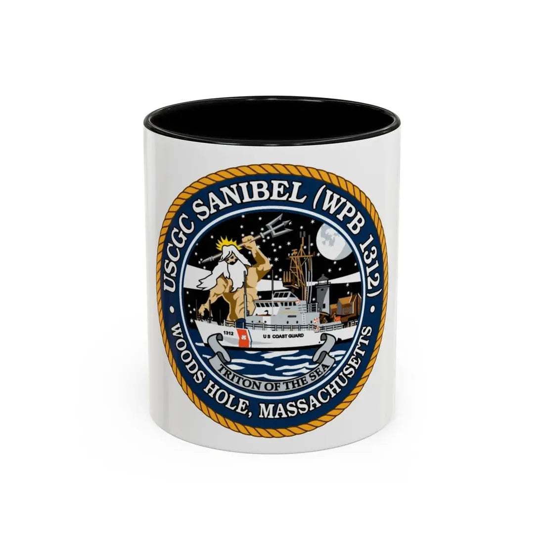 USCGC Sanibel WPB   1312 (U.S. Coast Guard) Accent Coffee Mug 11oz Black - Go Mug Yourself