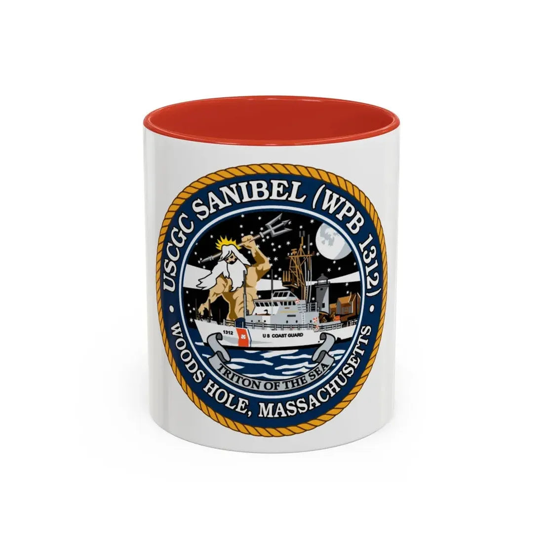USCGC Sanibel WPB   1312 (U.S. Coast Guard) Accent Coffee Mug 11oz Red - Go Mug Yourself