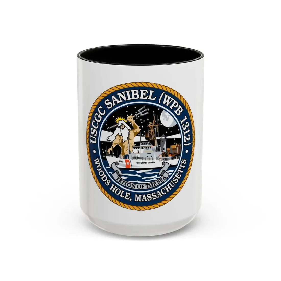 USCGC Sanibel WPB   1312 (U.S. Coast Guard) Accent Coffee Mug 15oz Black - Go Mug Yourself