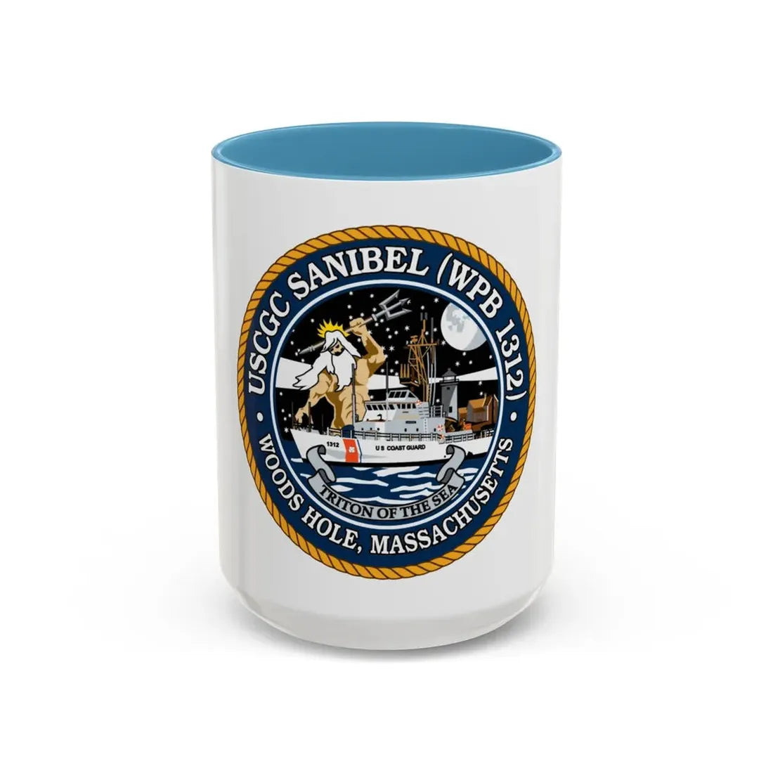 USCGC Sanibel WPB   1312 (U.S. Coast Guard) Accent Coffee Mug 15oz Light Blue - Go Mug Yourself