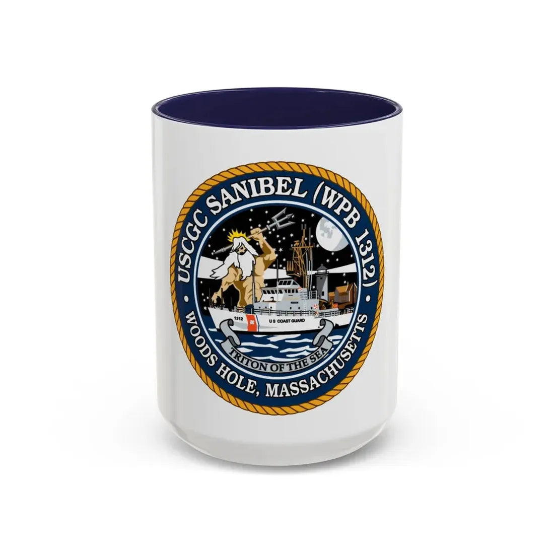 USCGC Sanibel WPB   1312 (U.S. Coast Guard) Accent Coffee Mug 15oz Navy - Go Mug Yourself