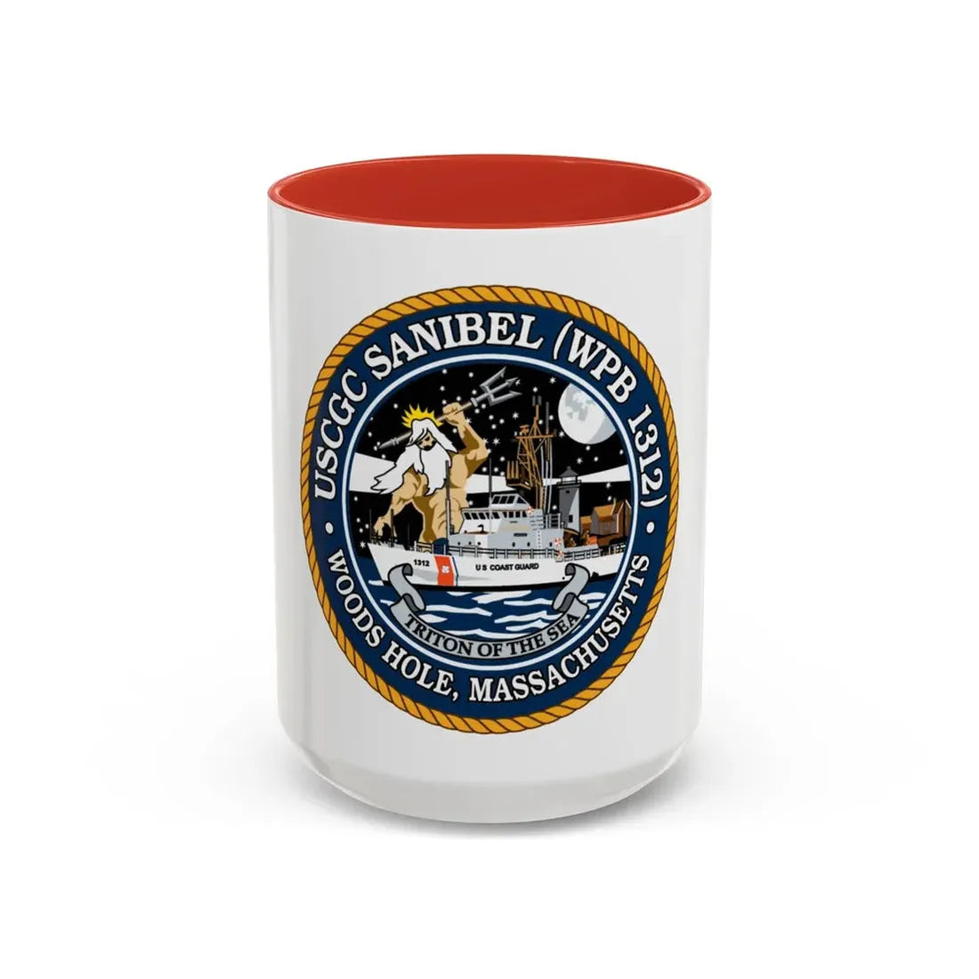 USCGC Sanibel WPB   1312 (U.S. Coast Guard) Accent Coffee Mug 15oz Red - Go Mug Yourself