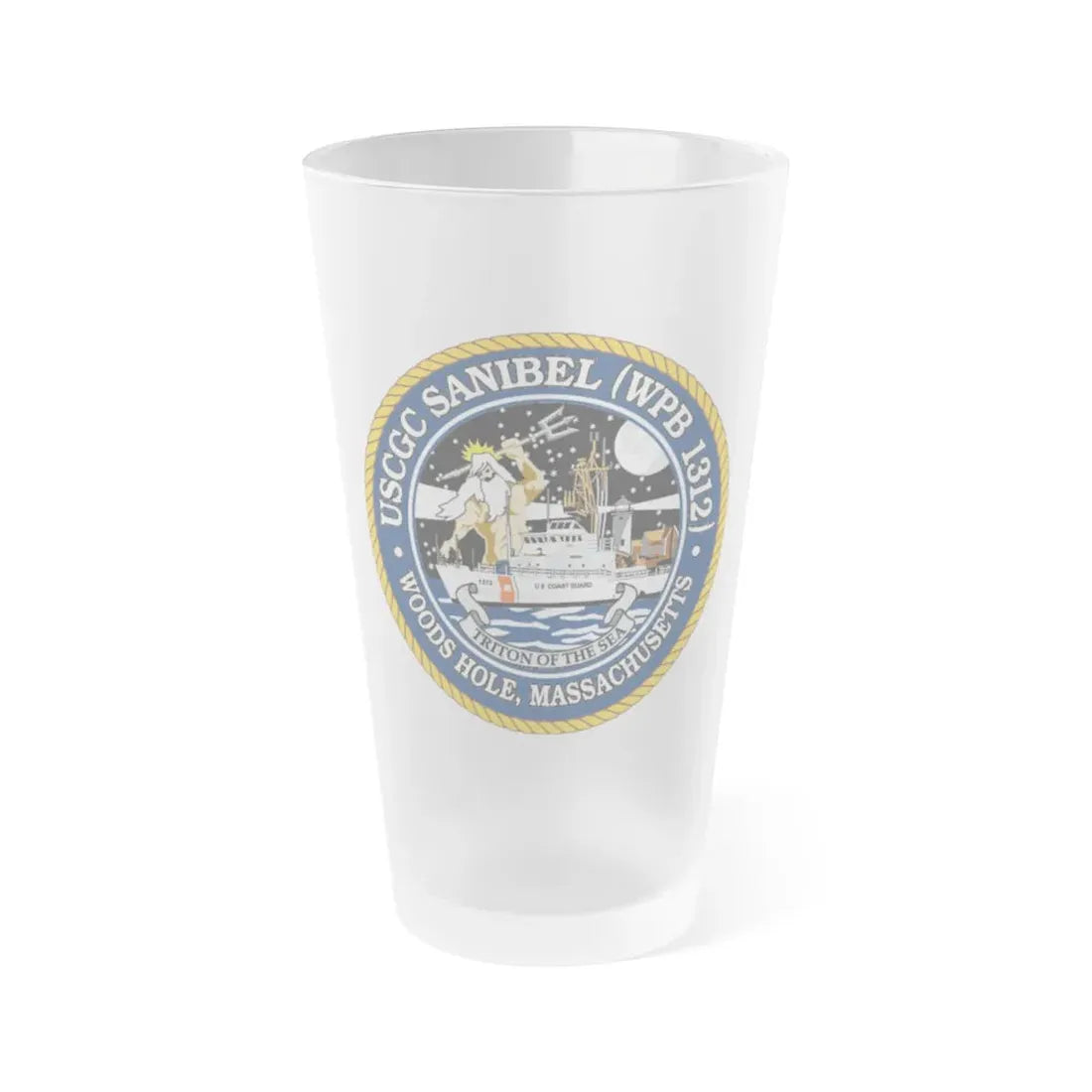 USCGC Sanibel WPB   1312 (U.S. Coast Guard) Frosted Pint Glass 16oz Default Title - Go Mug Yourself