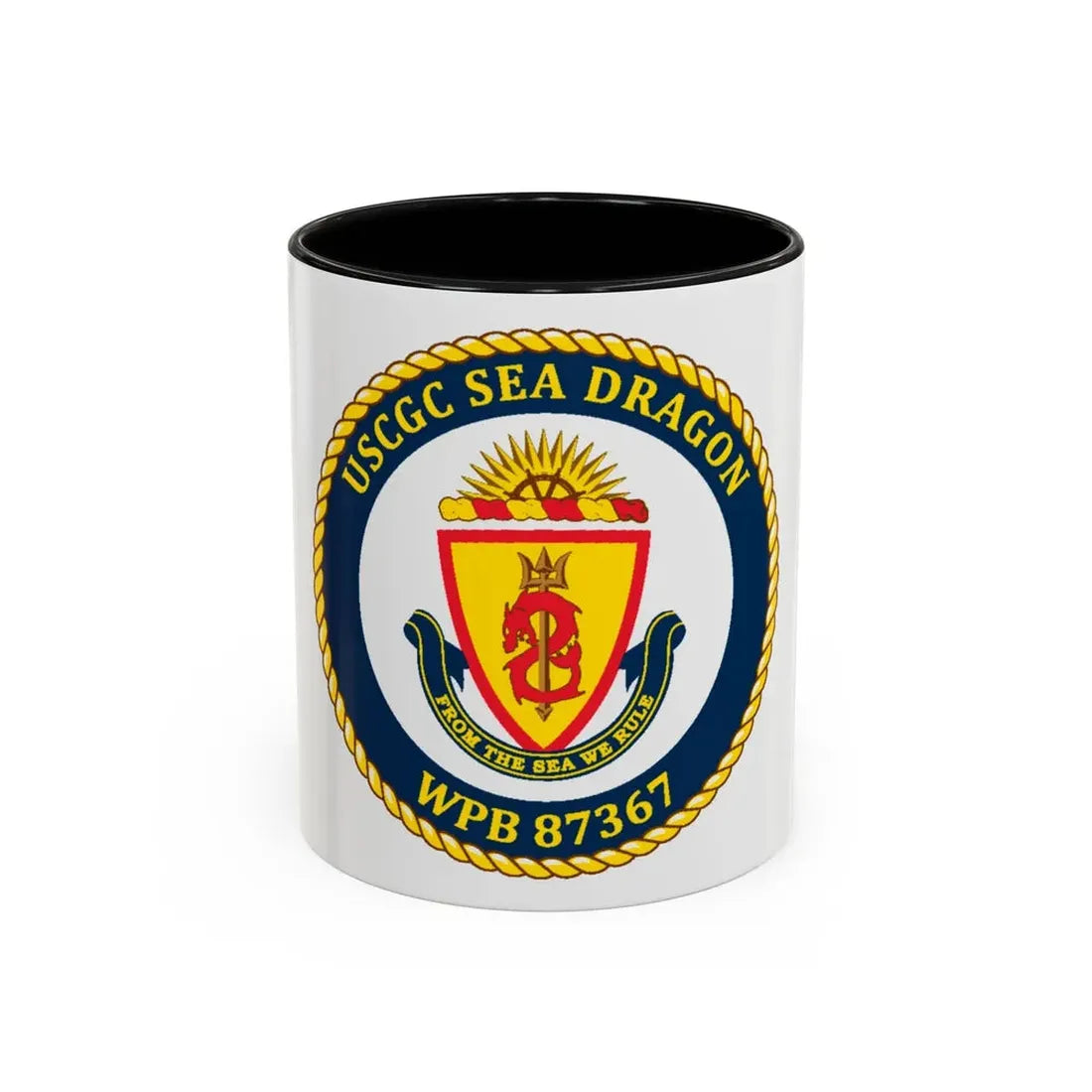 USCGC Sea Dragon WPB 87367 (U.S. Coast Guard) Accent Coffee Mug 11oz Black - Go Mug Yourself