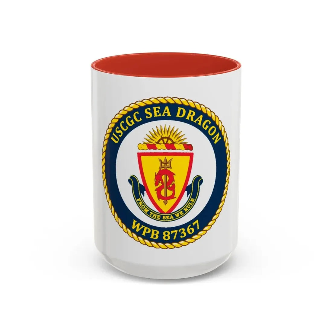 USCGC Sea Dragon WPB 87367 (U.S. Coast Guard) Accent Coffee Mug 15oz Red - Go Mug Yourself