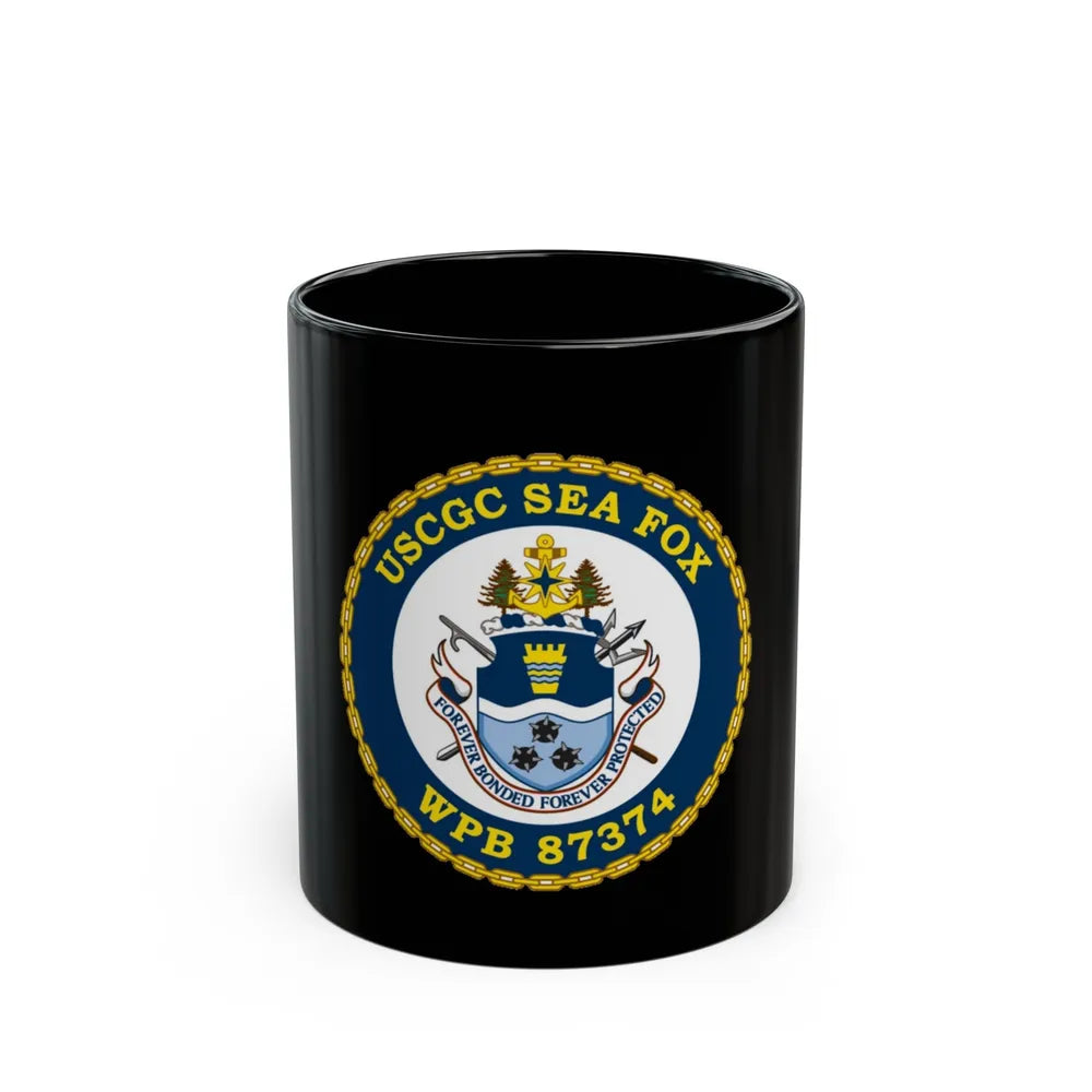 USCGC Sea Fox WPB 87374 2 (U.S. Coast Guard) Black Coffee Mug-11oz-Go Mug Yourself