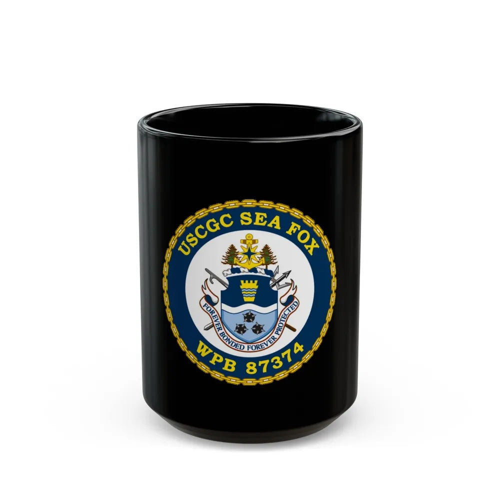 USCGC Sea Fox WPB 87374 2 (U.S. Coast Guard) Black Coffee Mug-15oz-Go Mug Yourself