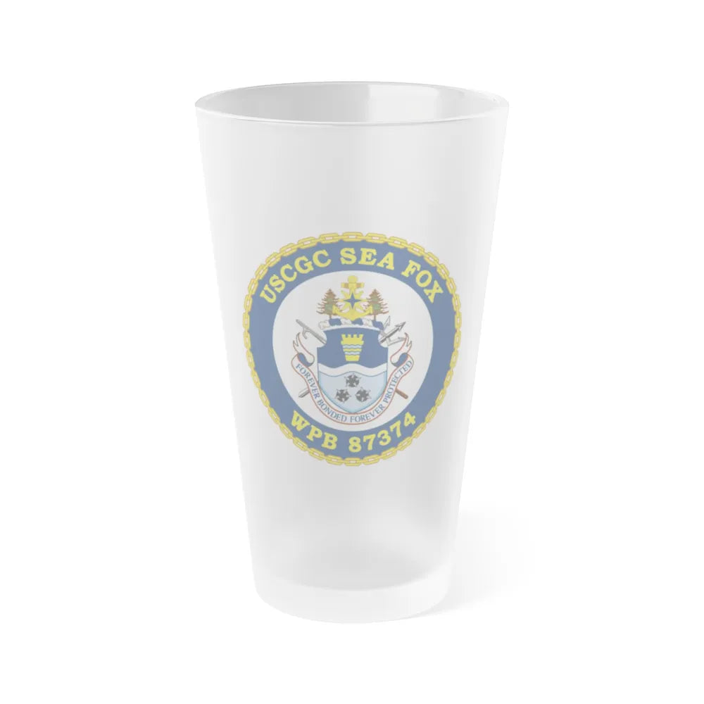 USCGC Sea Fox WPB 87374 2 (U.S. Coast Guard) Frosted Pint Glass 16oz-Go Mug Yourself