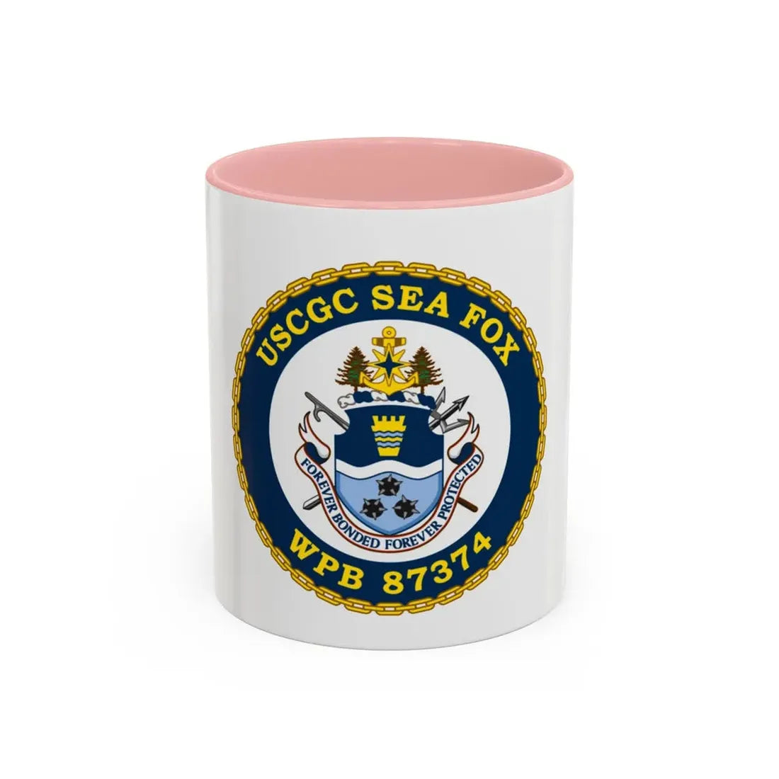 USCGC Sea Fox WPB 87374 2 (U.S. Coast Guard) Accent Coffee Mug 11oz Pink - Go Mug Yourself