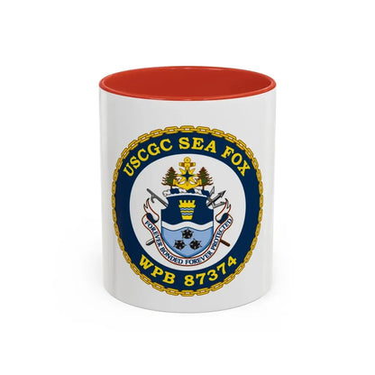 USCGC Sea Fox WPB 87374 2 (U.S. Coast Guard) Accent Coffee Mug 11oz Red - Go Mug Yourself
