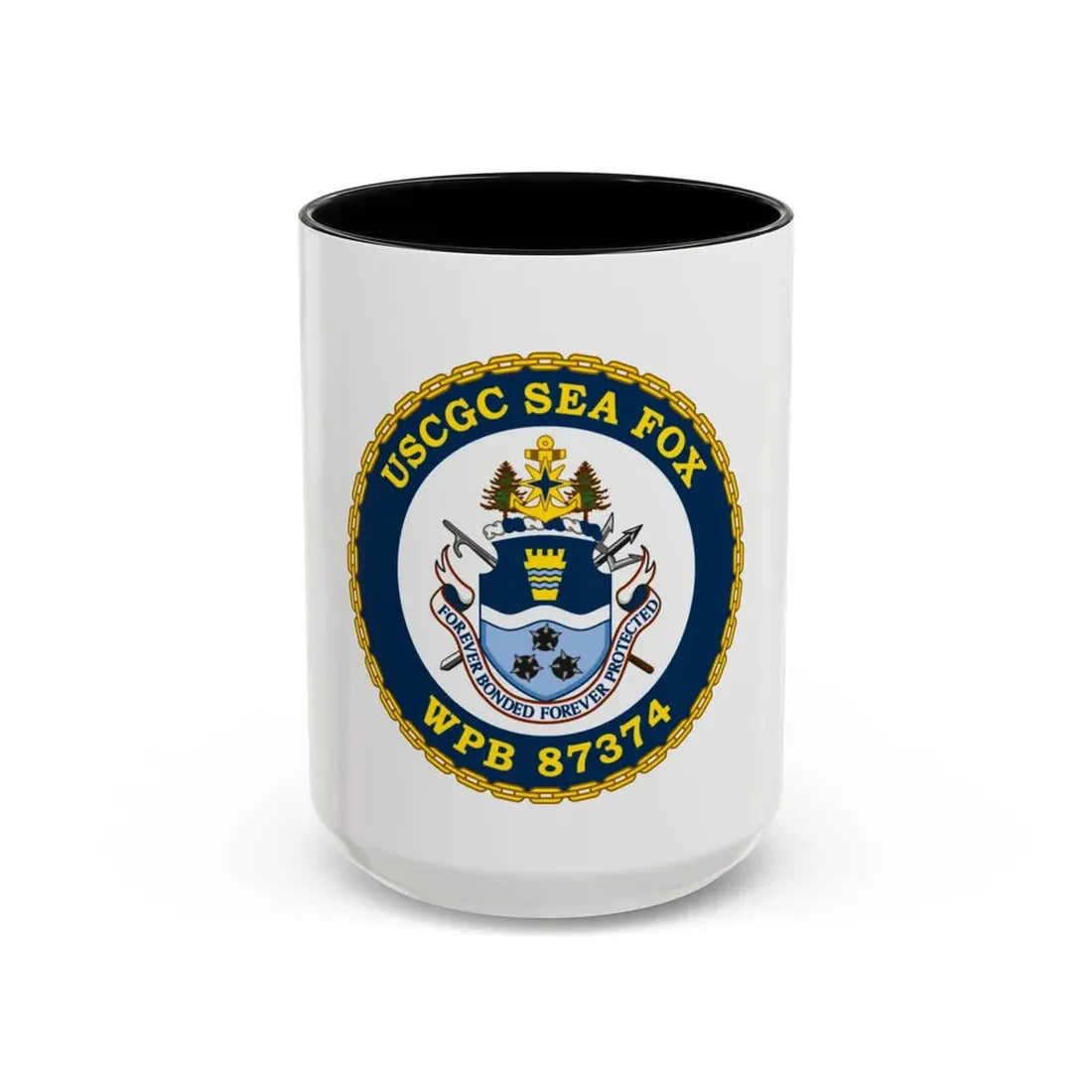 USCGC Sea Fox WPB 87374 2 (U.S. Coast Guard) Accent Coffee Mug 15oz Black - Go Mug Yourself