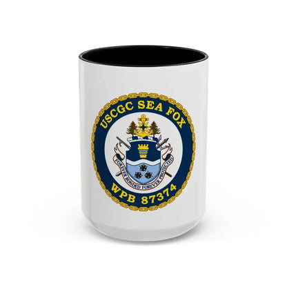 USCGC Sea Fox WPB 87374 2 (U.S. Coast Guard) Accent Coffee Mug 15oz Black - Go Mug Yourself