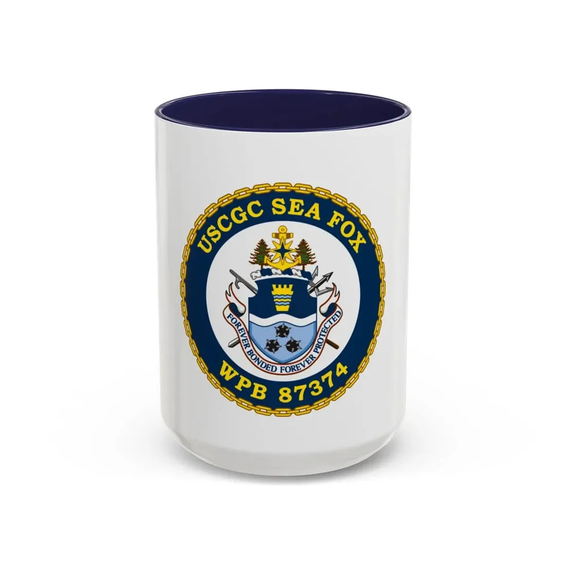 USCGC Sea Fox WPB 87374 2 (U.S. Coast Guard) Accent Coffee Mug 15oz Navy - Go Mug Yourself