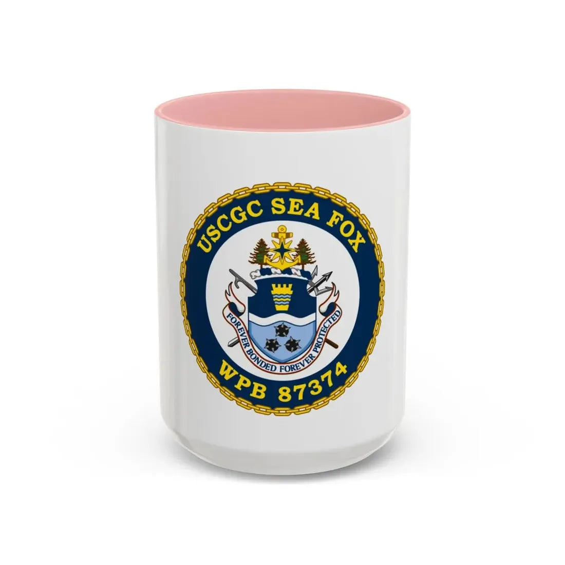 USCGC Sea Fox WPB 87374 2 (U.S. Coast Guard) Accent Coffee Mug 15oz Pink - Go Mug Yourself