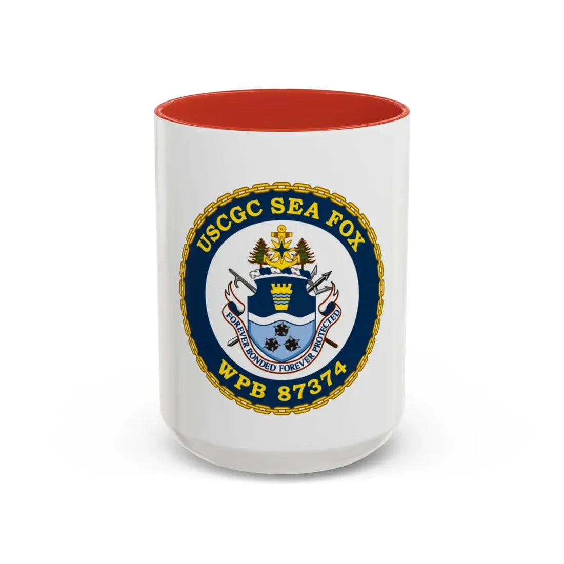 USCGC Sea Fox WPB 87374 2 (U.S. Coast Guard) Accent Coffee Mug 15oz Red - Go Mug Yourself