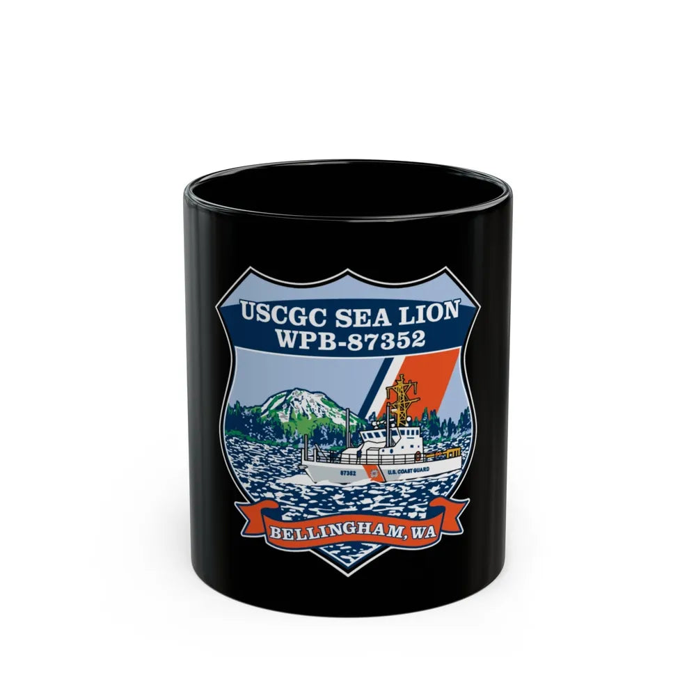 USCGC Sea Lions WPB 87352 (U.S. Coast Guard) Black Coffee Mug-11oz-Go Mug Yourself