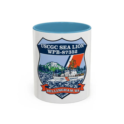 USCGC Sea Lions WPB 87352 (U.S. Coast Guard) Accent Coffee Mug 11oz Light Blue - Go Mug Yourself