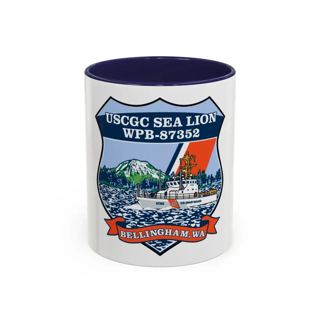 USCGC Sea Lions WPB 87352 (U.S. Coast Guard) Accent Coffee Mug 11oz Navy - Go Mug Yourself