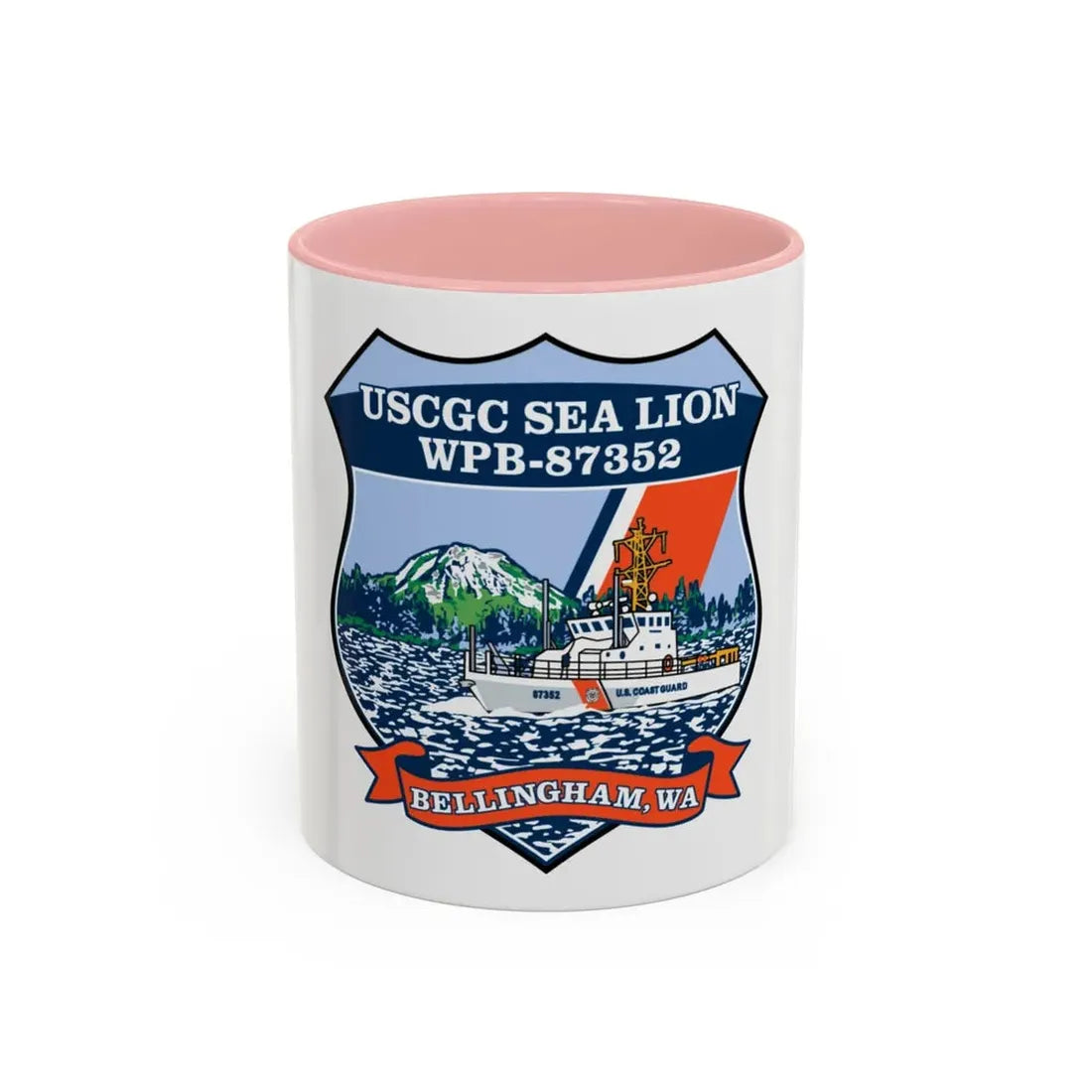USCGC Sea Lions WPB 87352 (U.S. Coast Guard) Accent Coffee Mug 11oz Pink - Go Mug Yourself