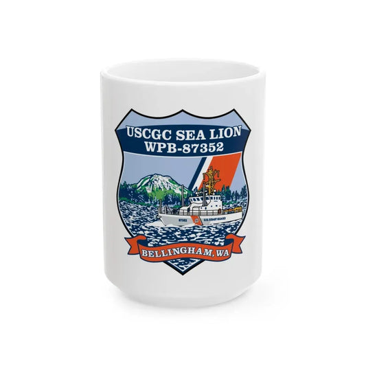 USCGC Sea Lions WPB 87352 (U.S. Coast Guard) White Coffee Mug 15oz - Go Mug Yourself