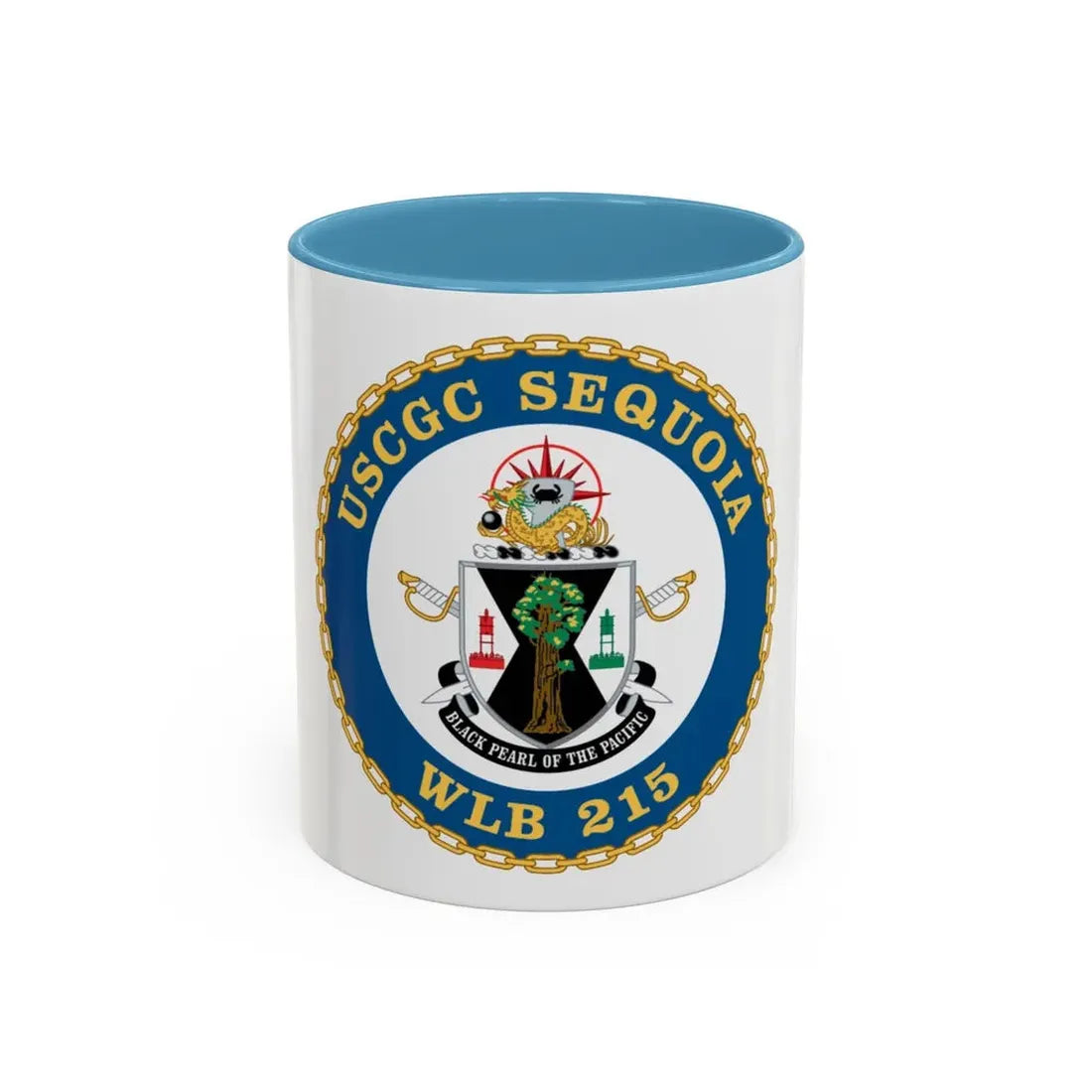 USCGC Sequoia WLB 215 (U.S. Coast Guard) Accent Coffee Mug 11oz Light Blue - Go Mug Yourself