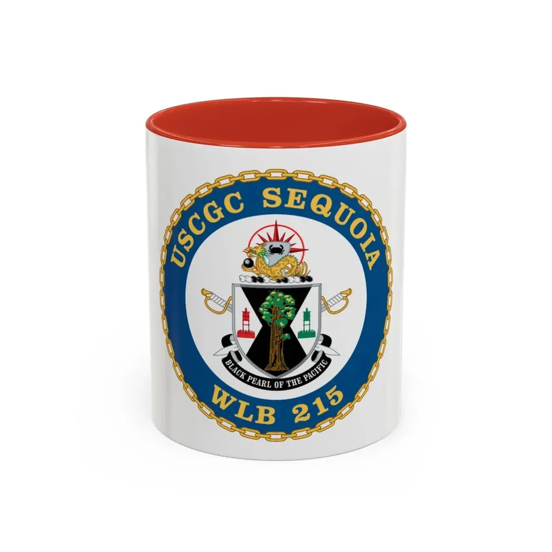 USCGC Sequoia WLB 215 (U.S. Coast Guard) Accent Coffee Mug 11oz Red - Go Mug Yourself
