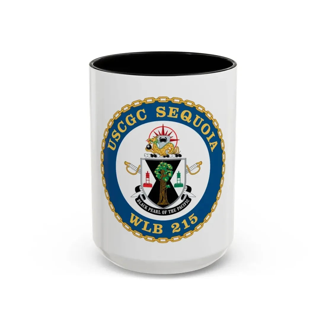 USCGC Sequoia WLB 215 (U.S. Coast Guard) Accent Coffee Mug 15oz Black - Go Mug Yourself