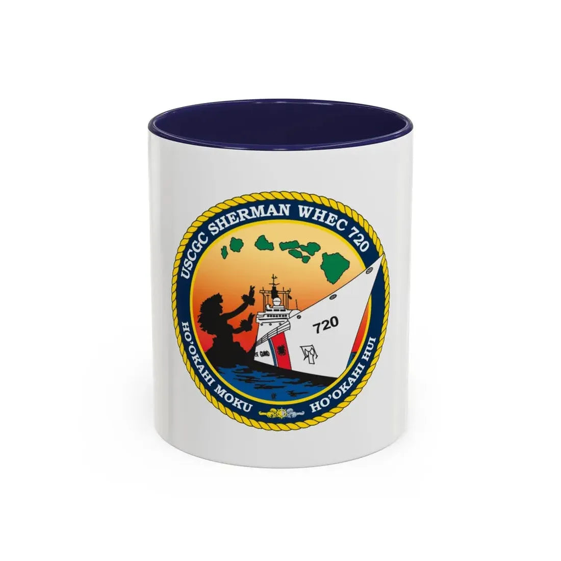 USCGC Sherman WHEC 720 new 2016 (U.S. Coast Guard) Accent Coffee Mug 11oz Navy - Go Mug Yourself