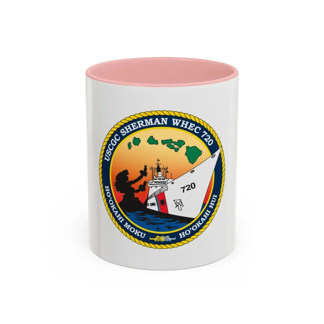 USCGC Sherman WHEC 720 new 2016 (U.S. Coast Guard) Accent Coffee Mug 11oz Pink - Go Mug Yourself