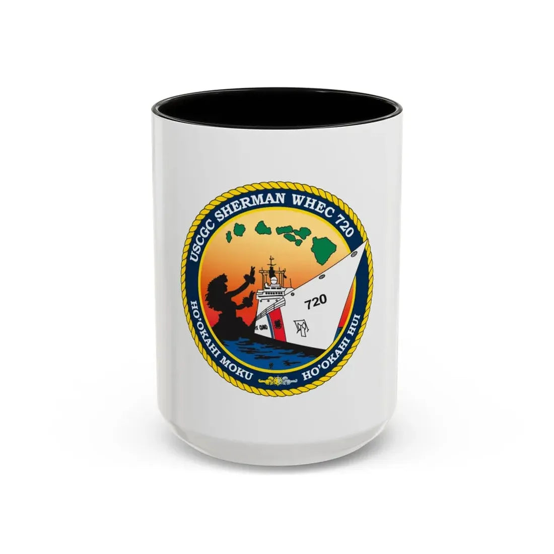 USCGC Sherman WHEC 720 new 2016 (U.S. Coast Guard) Accent Coffee Mug 15oz Black - Go Mug Yourself