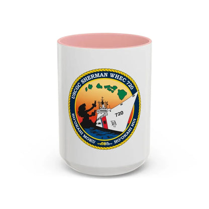 USCGC Sherman WHEC 720 new 2016 (U.S. Coast Guard) Accent Coffee Mug 15oz Pink - Go Mug Yourself