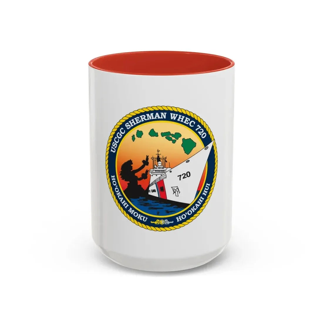 USCGC Sherman WHEC 720 new 2016 (U.S. Coast Guard) Accent Coffee Mug 15oz Red - Go Mug Yourself