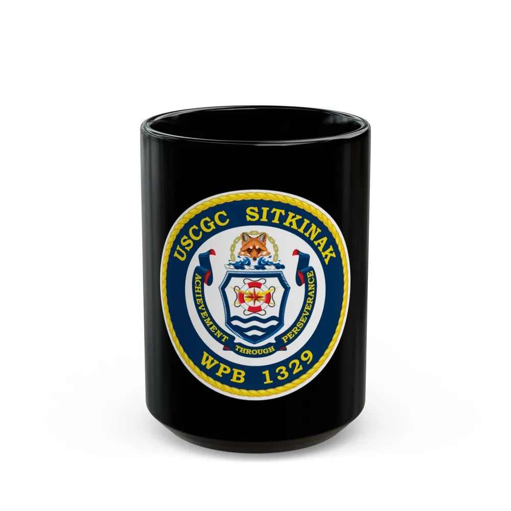 USCGC Sitkinak WPB 1329 (U.S. Coast Guard) Black Coffee Mug-15oz-Go Mug Yourself