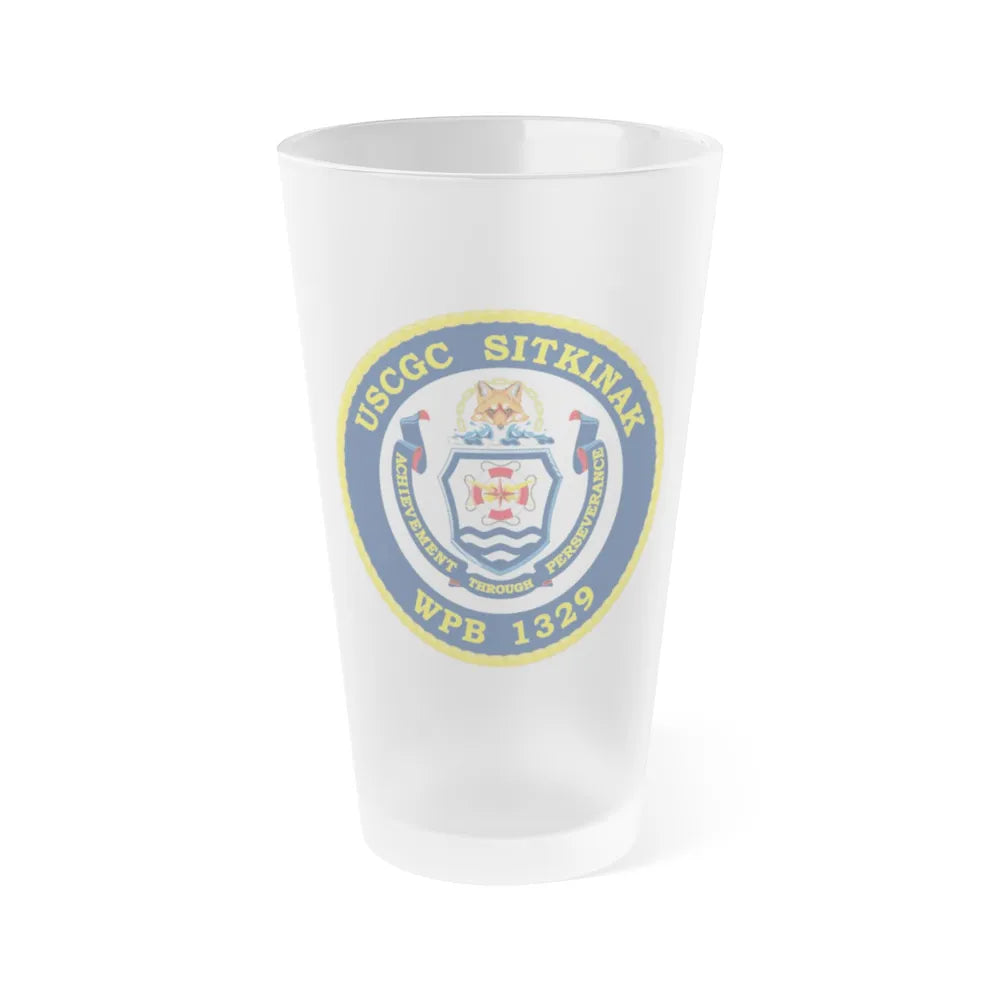 USCGC Sitkinak WPB 1329 (U.S. Coast Guard) Frosted Pint Glass 16oz-Go Mug Yourself