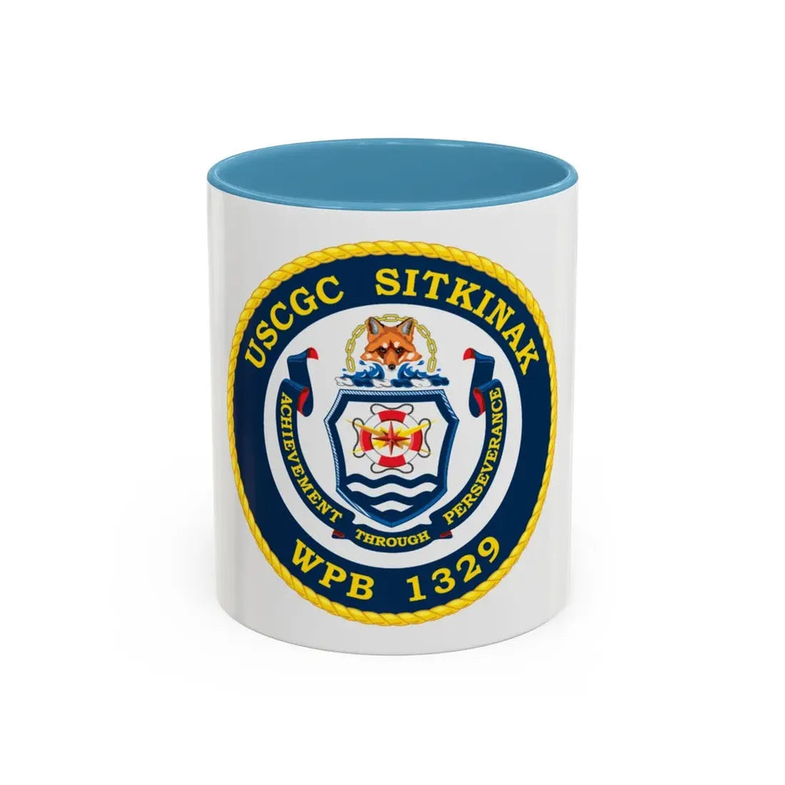 USCGC Sitkinak WPB 1329 (U.S. Coast Guard) Accent Coffee Mug 11oz Light Blue - Go Mug Yourself