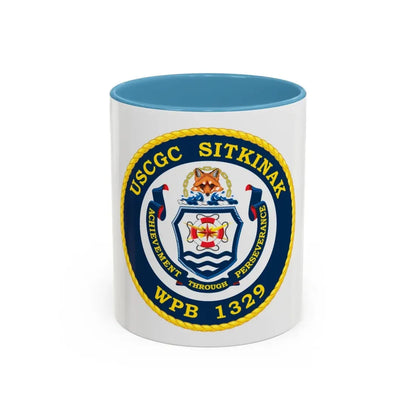 USCGC Sitkinak WPB 1329 (U.S. Coast Guard) Accent Coffee Mug 11oz Light Blue - Go Mug Yourself