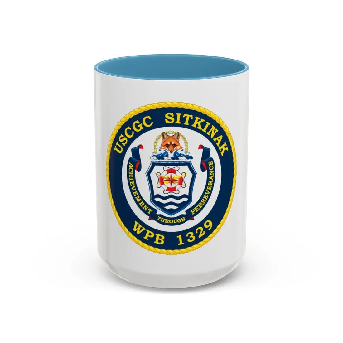 USCGC Sitkinak WPB 1329 (U.S. Coast Guard) Accent Coffee Mug 15oz Light Blue - Go Mug Yourself