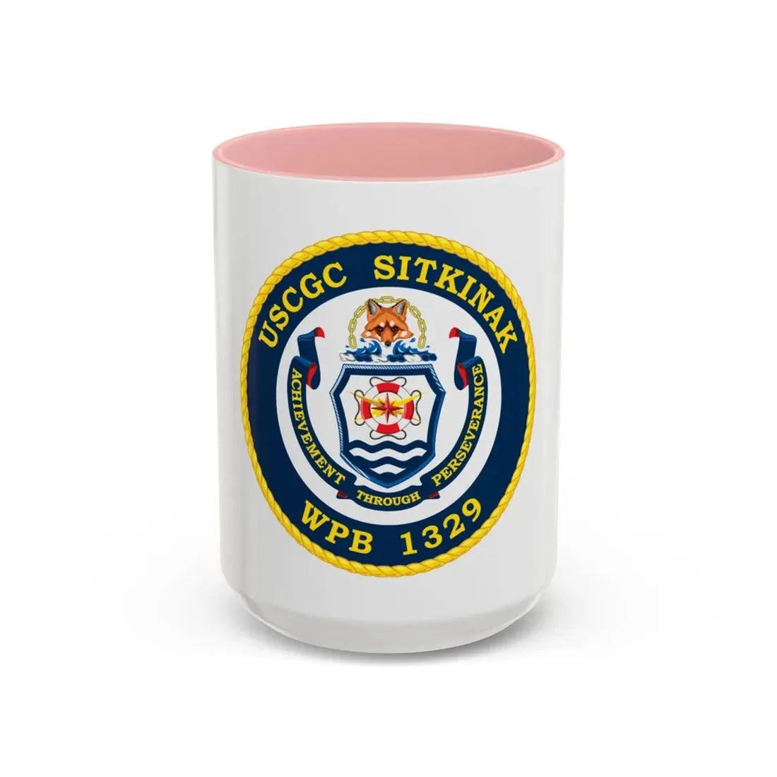 USCGC Sitkinak WPB 1329 (U.S. Coast Guard) Accent Coffee Mug 15oz Pink - Go Mug Yourself
