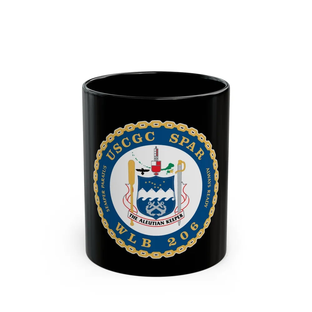 USCGC Spar WLB 206 (U.S. Coast Guard) Black Coffee Mug-11oz-Go Mug Yourself