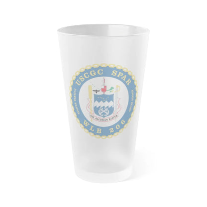 USCGC Spar WLB 206 (U.S. Coast Guard) Frosted Pint Glass 16oz-Go Mug Yourself