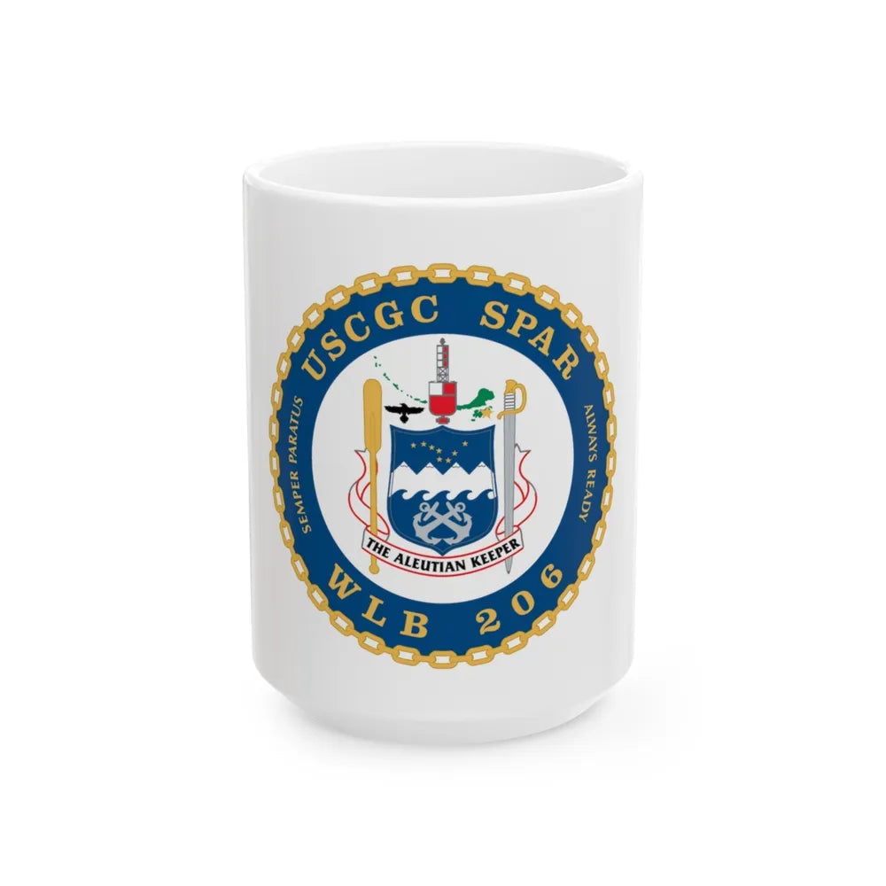 USCGC Spar WLB 206 (U.S. Coast Guard) White Coffee Mug-15oz-Go Mug Yourself