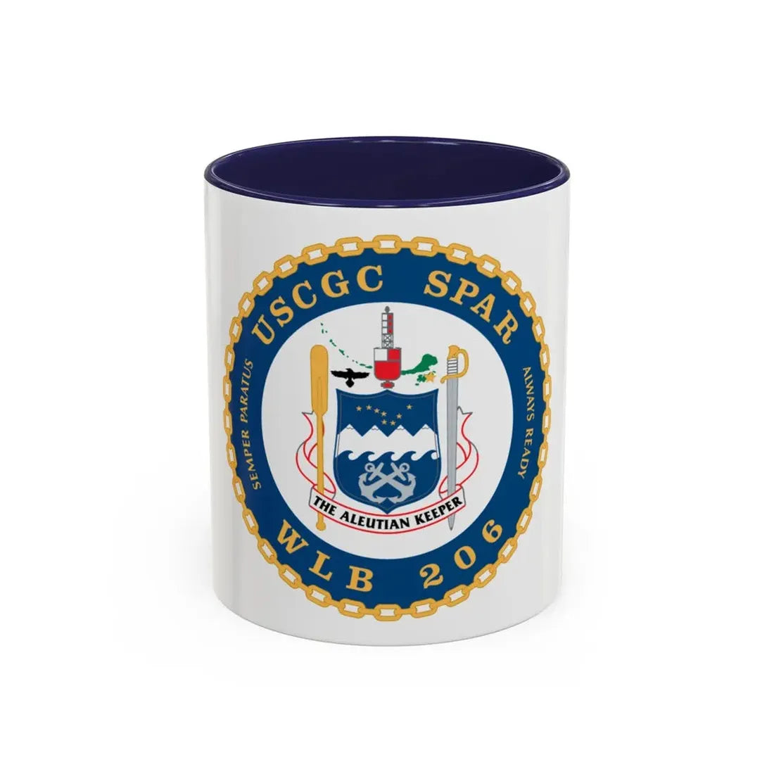 USCGC Spar WLB 206 (U.S. Coast Guard) Accent Coffee Mug 11oz Navy - Go Mug Yourself