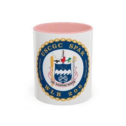 USCGC Spar WLB 206 (U.S. Coast Guard) Accent Coffee Mug 11oz Pink - Go Mug Yourself