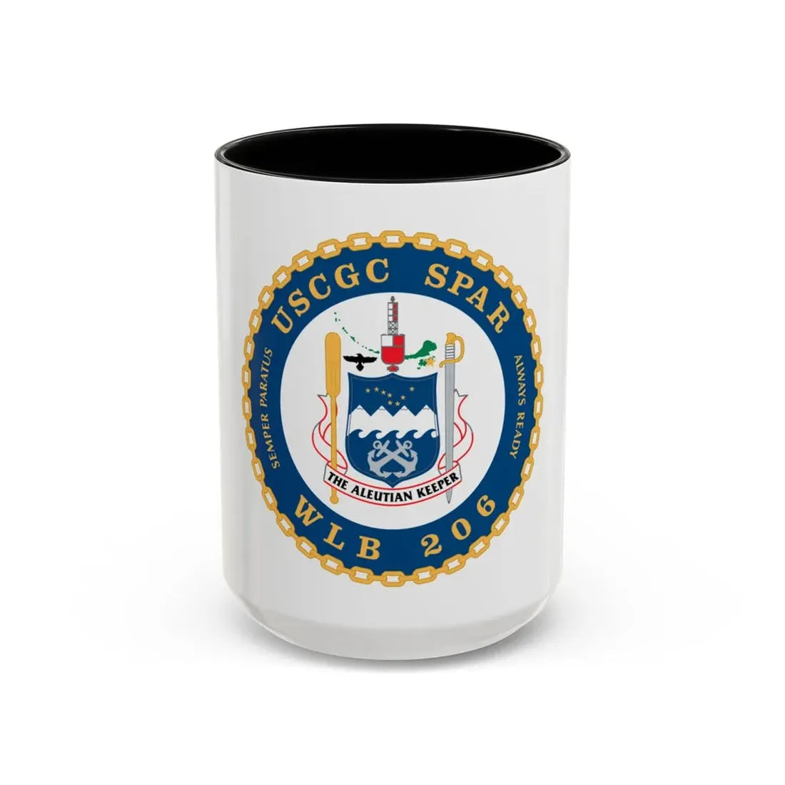 USCGC Spar WLB 206 (U.S. Coast Guard) Accent Coffee Mug 15oz Black - Go Mug Yourself