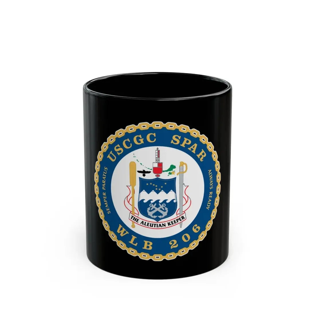 USCGC Spar WLB 206 (U.S. Coast Guard) Black Coffee Mug 11oz - Go Mug Yourself